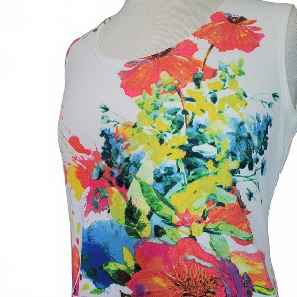 Artex Fashions Watercolor Floral Sleeveless Tunic Sheath Dress Size Medium NWT - Picture 3 of 6